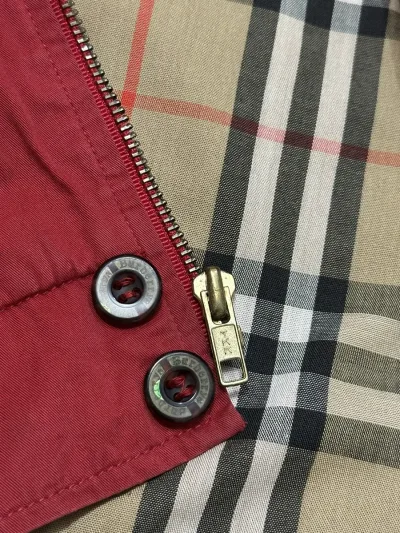 Burberry Dark Red Harrtington Jacket — thumbnail 7
