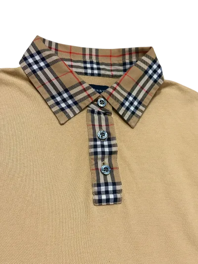 Burberry Polo Shirt - Check Collar Logo Embroidery — thumbnail 3