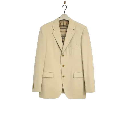Cotton Blend Blazer - Check Lining