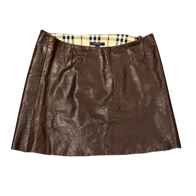 Burberry Vintage Leather Short Skirt