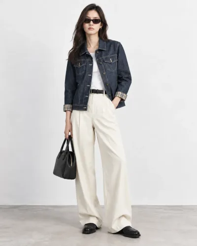 Burberry London Blue Denim Jacket - Check Details
