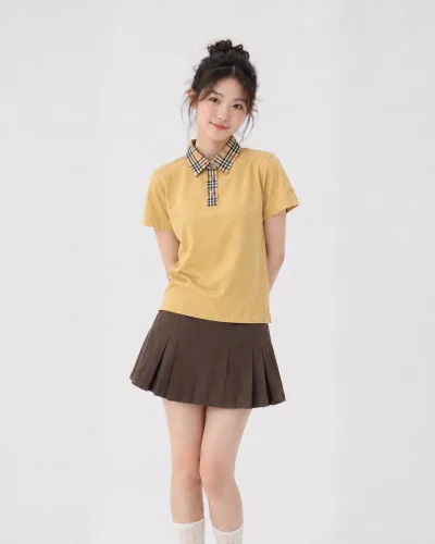 Burberry Polo Shirt - Check Collar Logo Embroidery — thumbnail 2