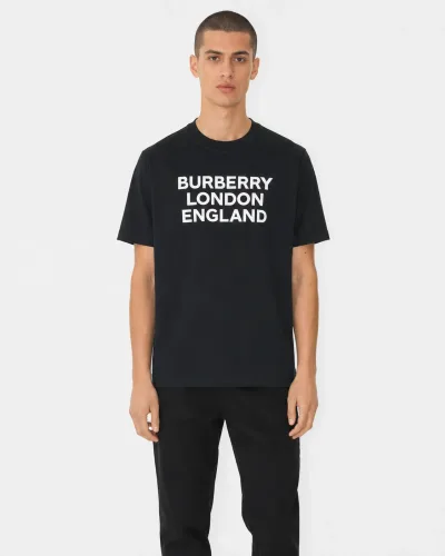 Burberry Logo-Print Cotton T-Shirt - Black — thumbnail 2