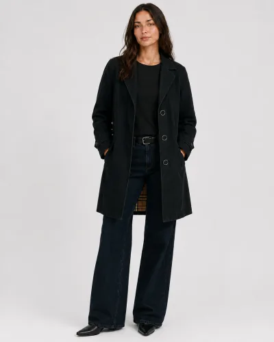 Burberry Press-stud Detail Cotton Gabardine Coat