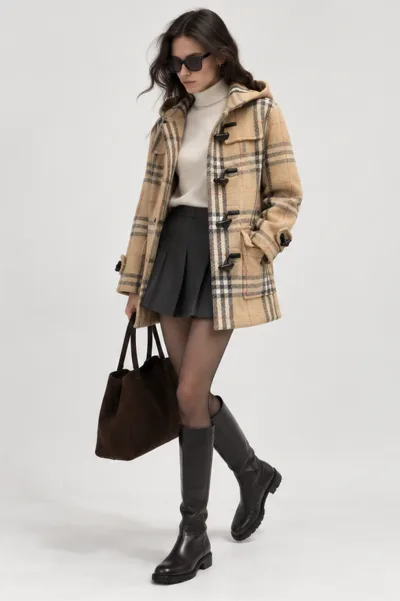 Burberry Classic Checked Wool Duffle Coat — thumbnail 2
