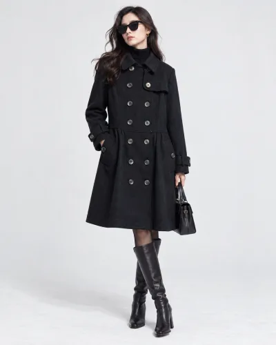 Burberry Double Breasted Cashmere Wool Blend Coat — thumbnail 2