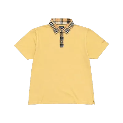 Burberry Polo Shirt - Check Collar Logo Embroidery — thumbnail 1