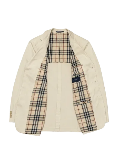 Cotton Blend Blazer - Check Lining — thumbnail 3