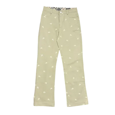 Burberry Straight-Leg Trousers - Equestrian Knight Motif