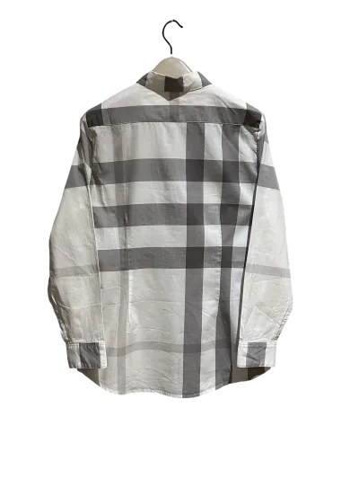 Burberry White Cotton Check Shirt