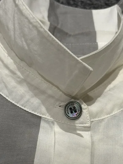 Burberry White Cotton Check Shirt — thumbnail 3