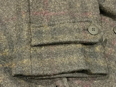 Burberry Wool Checked Coat with Crescent-shaped Front Placket — thumbnail 4
