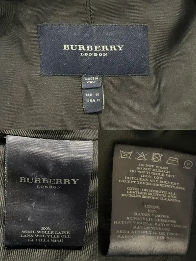 Burberry Wool Checked Coat with Crescent-shaped Front Placket — thumbnail 6
