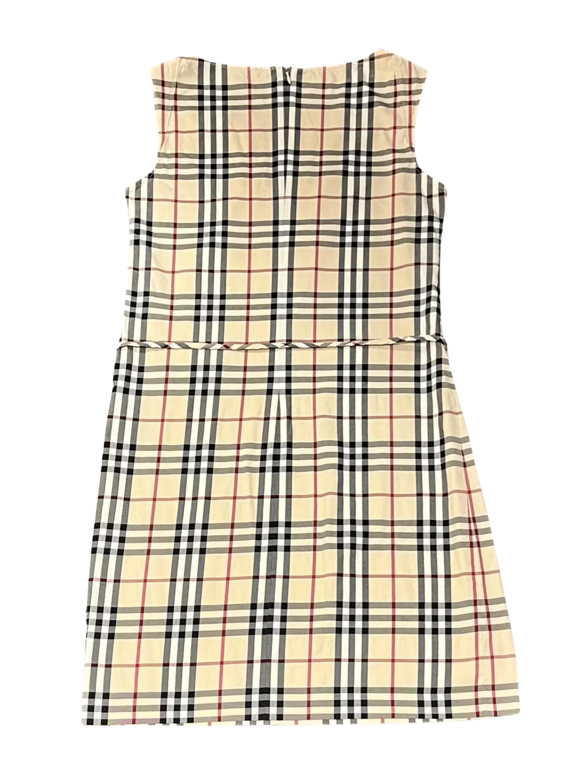 vintage check detail cotton dress Cotton Dress with Vintage Check Motif Burberry
