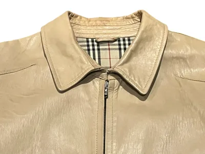 Burberry Vintage Leather Harrington Jacket — thumbnail 5