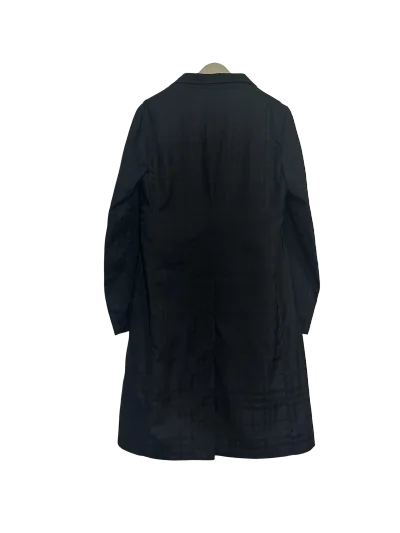 Burberry Black Subtle Check pattern Stand-collar Car Coat — thumbnail 3