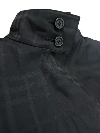 Burberry Black Subtle Check pattern Stand-collar Car Coat — thumbnail 4