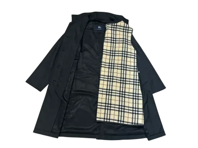Burberry Black Subtle Check pattern Stand-collar Car Coat — thumbnail 5