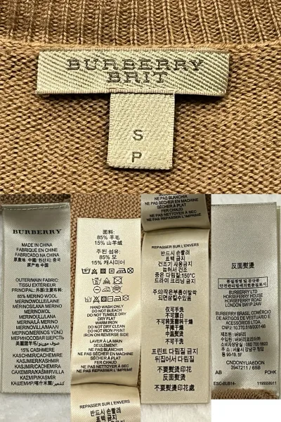 Burberry Wool Cashmere Blend Check Sweater — thumbnail 3