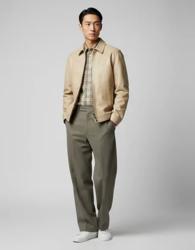 Burberry Vintage Leather Harrington Jacket