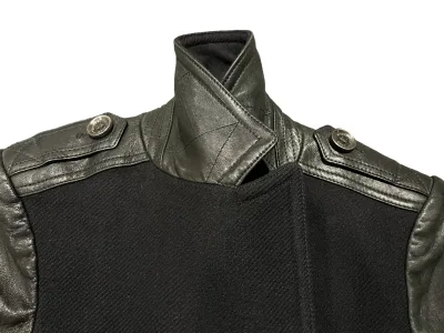 Burberry Cashmere Wool Blend and Leather Double-Breasted Short Coat — thumbnail 5