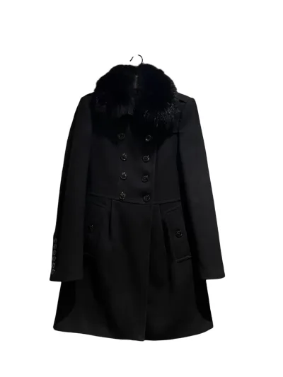 BURBERRY LONDON Fox Fur wool cashmere Blend Coat — thumbnail 3