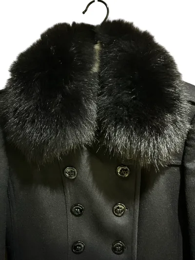 BURBERRY LONDON Fox Fur wool cashmere Blend Coat — thumbnail 6