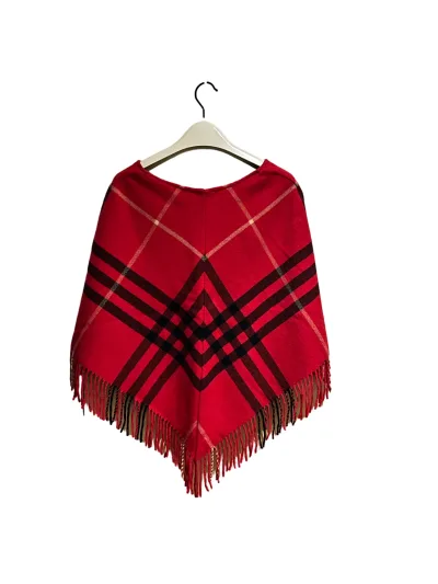 Cashmere Blend Nova Check Cape Poncho — thumbnail 2