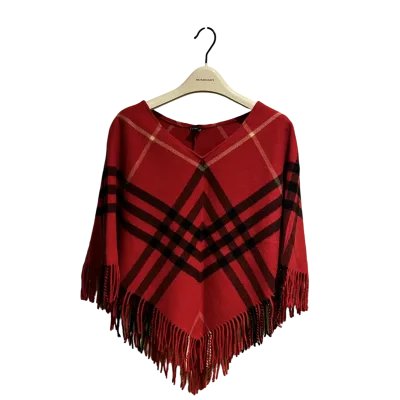 Cashmere Blend Nova Check Cape Poncho — thumbnail 1