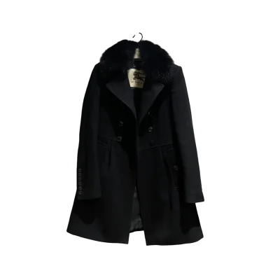 BURBERRY LONDON Fox Fur wool cashmere Blend Coat