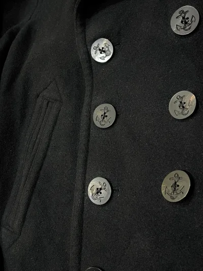Double Breasted Cashmere Blend Pea Coat — thumbnail 6
