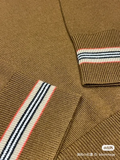 BURBERRY Icon Stripe Trim Wool Sweater — thumbnail 4