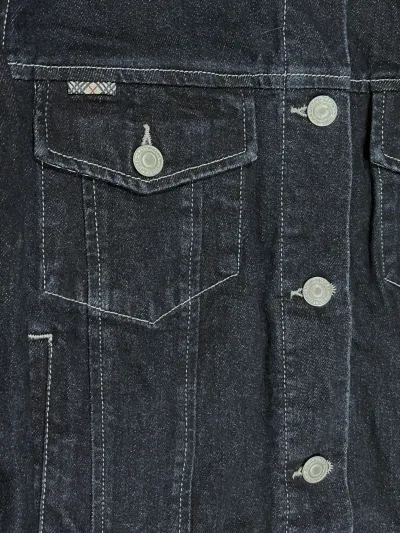 Burberry Classic Checked Details Denim Short Jacket — thumbnail 6