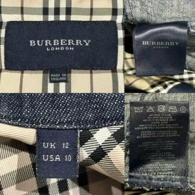 Burberry Classic Checked Details Denim Short Jacket — thumbnail 8