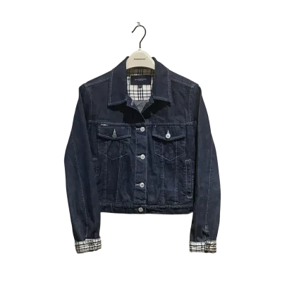 Burberry Classic Checked Details Denim Short Jacket