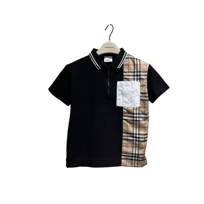 Classic Check Details black Short Sleeve Po­lo — thumbnail 1