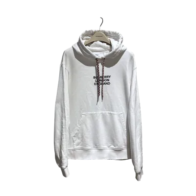 Embroidered Logo White hoodie