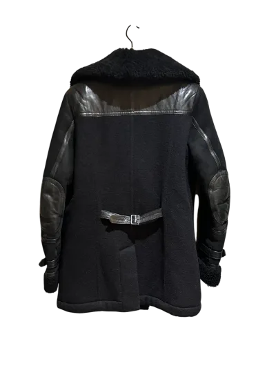 Black Real Lamb Shearling Coat — thumbnail 2