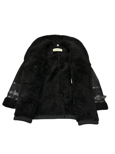 Black Real Lamb Shearling Coat — thumbnail 3