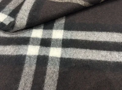 Dark Brown Cashmere Check Scarf — thumbnail 2