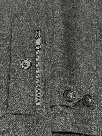 Mid-Length Grey Cashmere & Wool Blended Coat — thumbnail 5