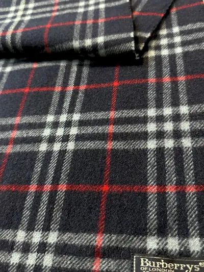Dark Navy Lambswools Check Scarf
