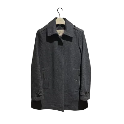 Mid-Length Grey Cashmere & Wool Blended Coat — thumbnail 1