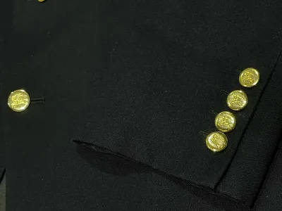 Golden Buttons Wool Blazer — thumbnail 6