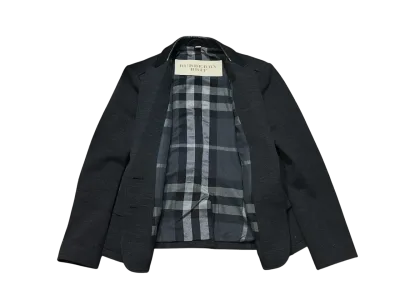 Leather-paneled wool-blend blazer — thumbnail 2
