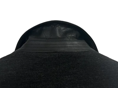 Leather-paneled wool-blend blazer — thumbnail 6