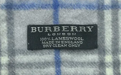 Baby Blue Lambswools Check Scarf — thumbnail 3