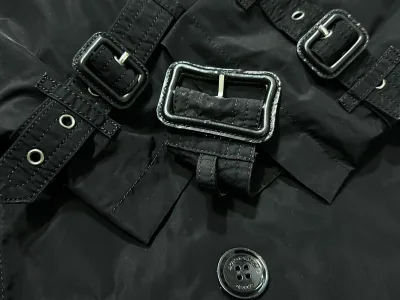 Double Breasted Mid-Length Rain Trench Coat — thumbnail 7
