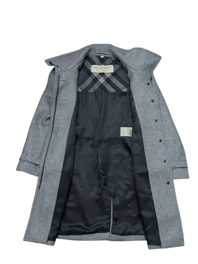 Grey Cashmere And Wool Blend Stand-collar Mid-Length Coat — thumbnail 5