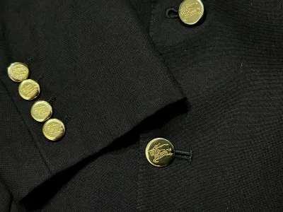 Pure Wool Crest Logo Blazer with Golden Buttons — thumbnail 6